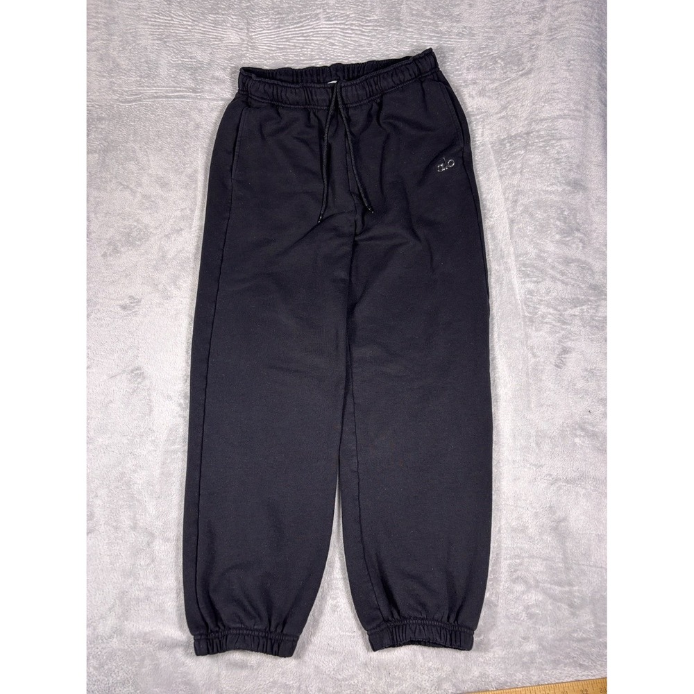 Alo Yoga Sweatpants Accolade Sweatpant Womens L Black Tapered Leg Elastic Waist